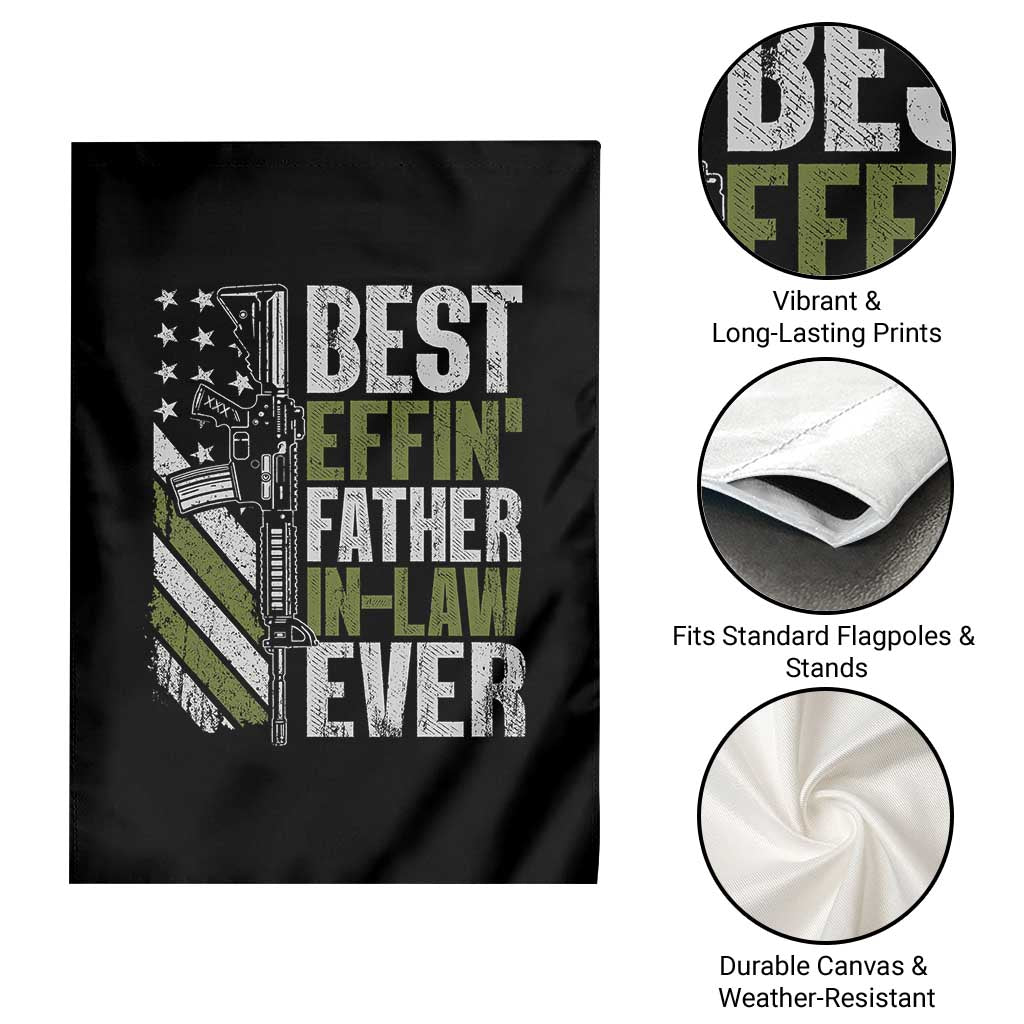 Best Effin’ Father In Law Ever Garden Flag FIL Gun American Flag TS10 Print Your Wear