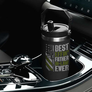 Best Effin’ Father In Law Ever Flip Straw Tumbler FIL Gun American Flag TS10 Print Your Wear