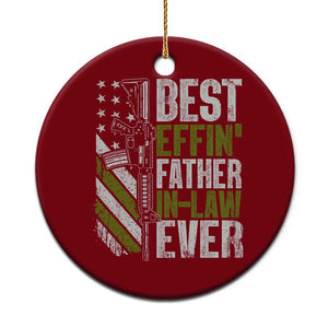 Best Effin’ Father In Law Ever Ceramic Ornament FIL Gun American Flag TS10 1pc Red Print Your Wear