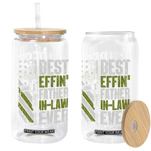 Best Effin’ Father In Law Ever Glass Can FIL Gun American Flag TS10 Print Your Wear