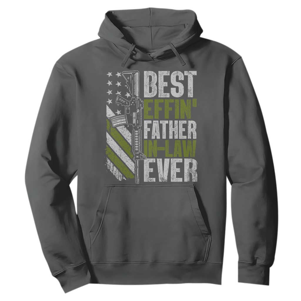Best Effin’ Father In Law Ever Hoodie FIL Gun American Flag TS10 Dark Heather Print Your Wear