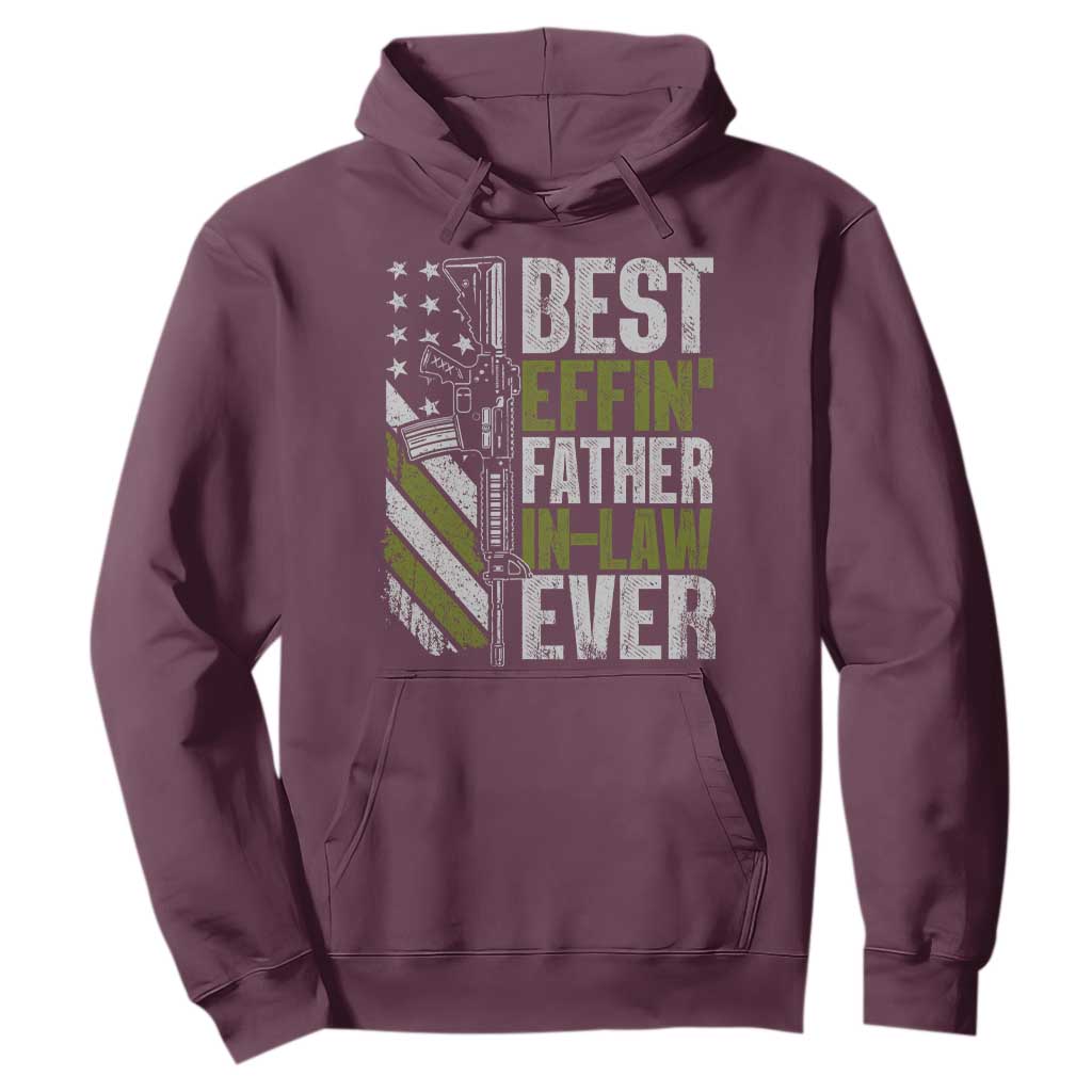 Best Effin’ Father In Law Ever Hoodie FIL Gun American Flag TS10 Maroon Print Your Wear