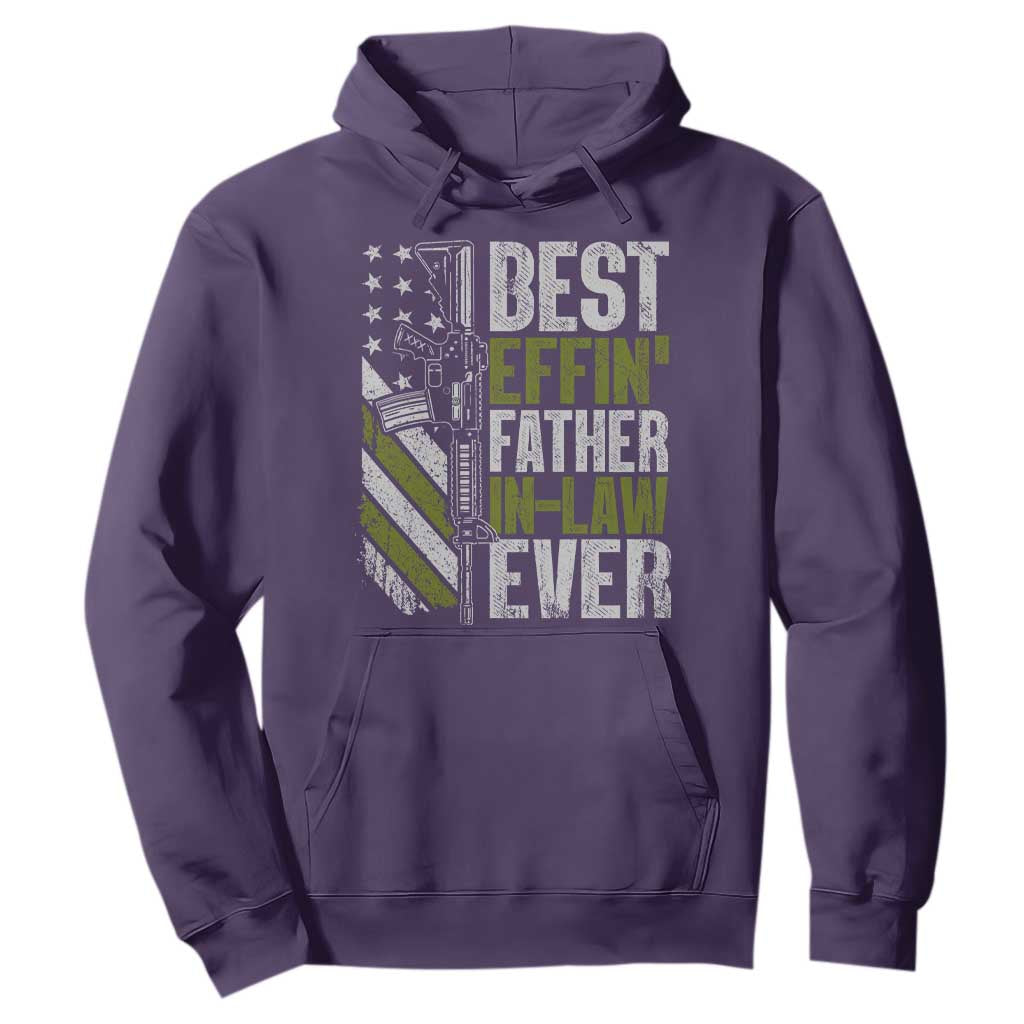 Best Effin’ Father In Law Ever Hoodie FIL Gun American Flag TS10 Purple Print Your Wear