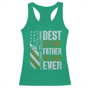 Best Effin’ Father In Law Ever Racerback Tank Top FIL Gun American Flag TS10 Irish Green Print Your Wear