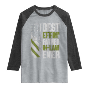 Best Effin’ Father In Law Ever Raglan Shirt FIL Gun American Flag TS10 Heather Gray Heather Charcoal Print Your Wear