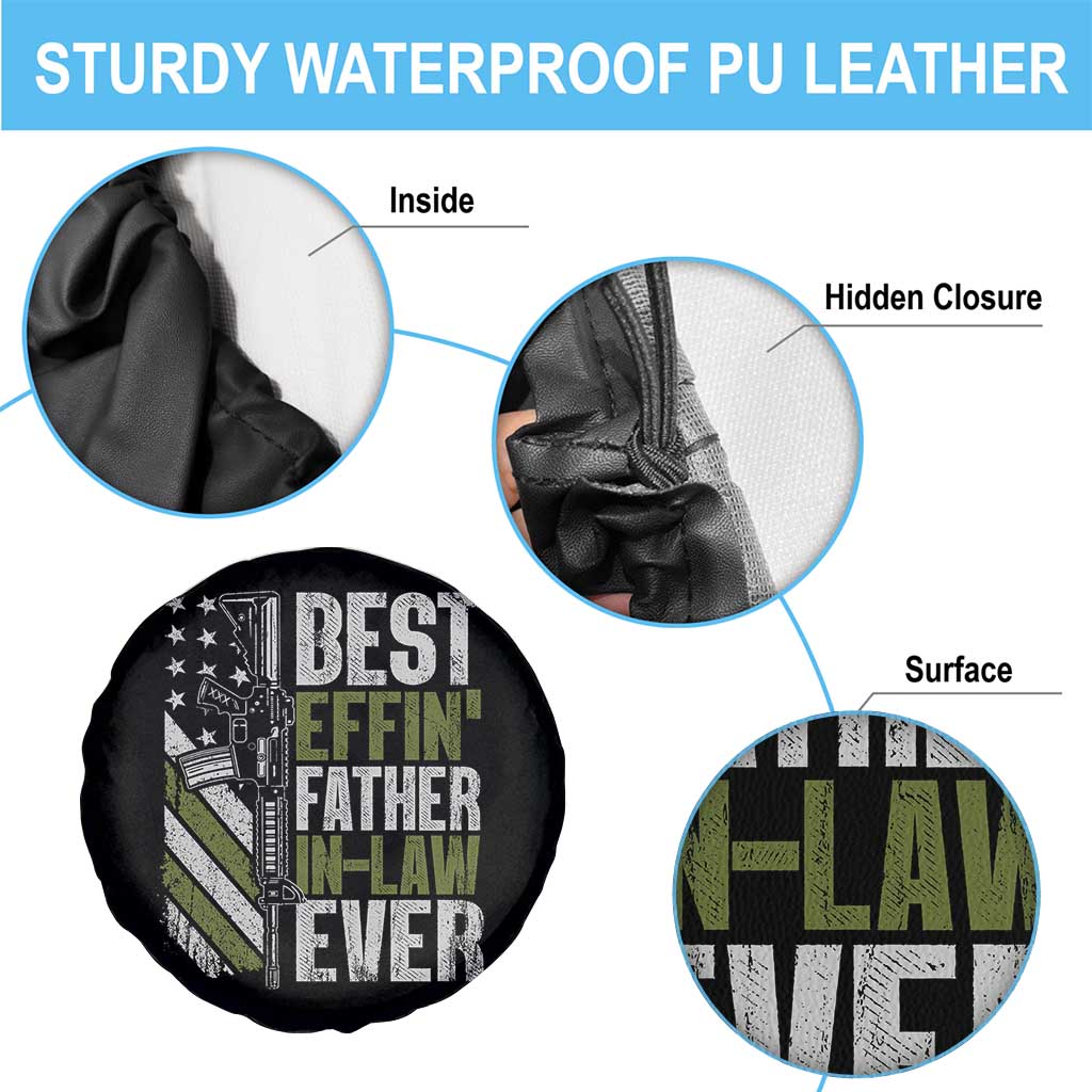 Best Effin’ Father In Law Ever Spare Tire Cover FIL Gun American Flag TS10 Print Your Wear