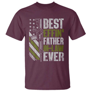 Best Effin’ Father In Law Ever T Shirt FIL Gun American Flag TS10 Maroon Print Your Wear