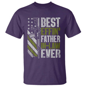 Best Effin’ Father In Law Ever T Shirt FIL Gun American Flag TS10 Purple Print Your Wear
