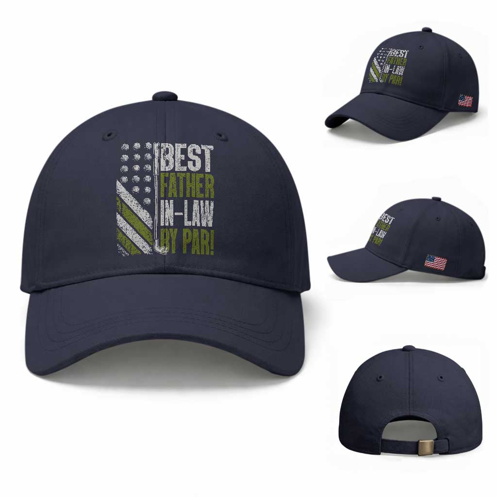 Father In Law Golf Baseball Cap Best FIL By Par Fathers Day Gift for Golfers TS10 Baseball Cap Universal Fit Navy Print Your Wear