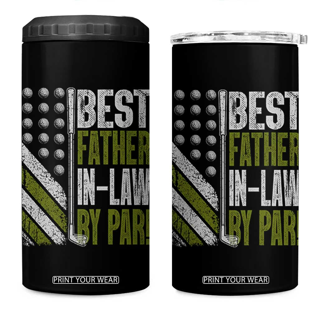 Father In Law Golf 4 in 1 Can Cooler Tumbler Best FIL By Par Fathers Day Gift for Golfers TS10 One Size: 16 oz Black Print Your Wear