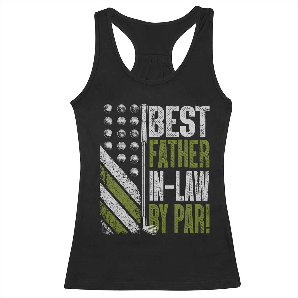Father In Law Golf Racerback Tank Top Best FIL By Par Fathers Day Gift for Golfers TS10 Black Print Your Wear