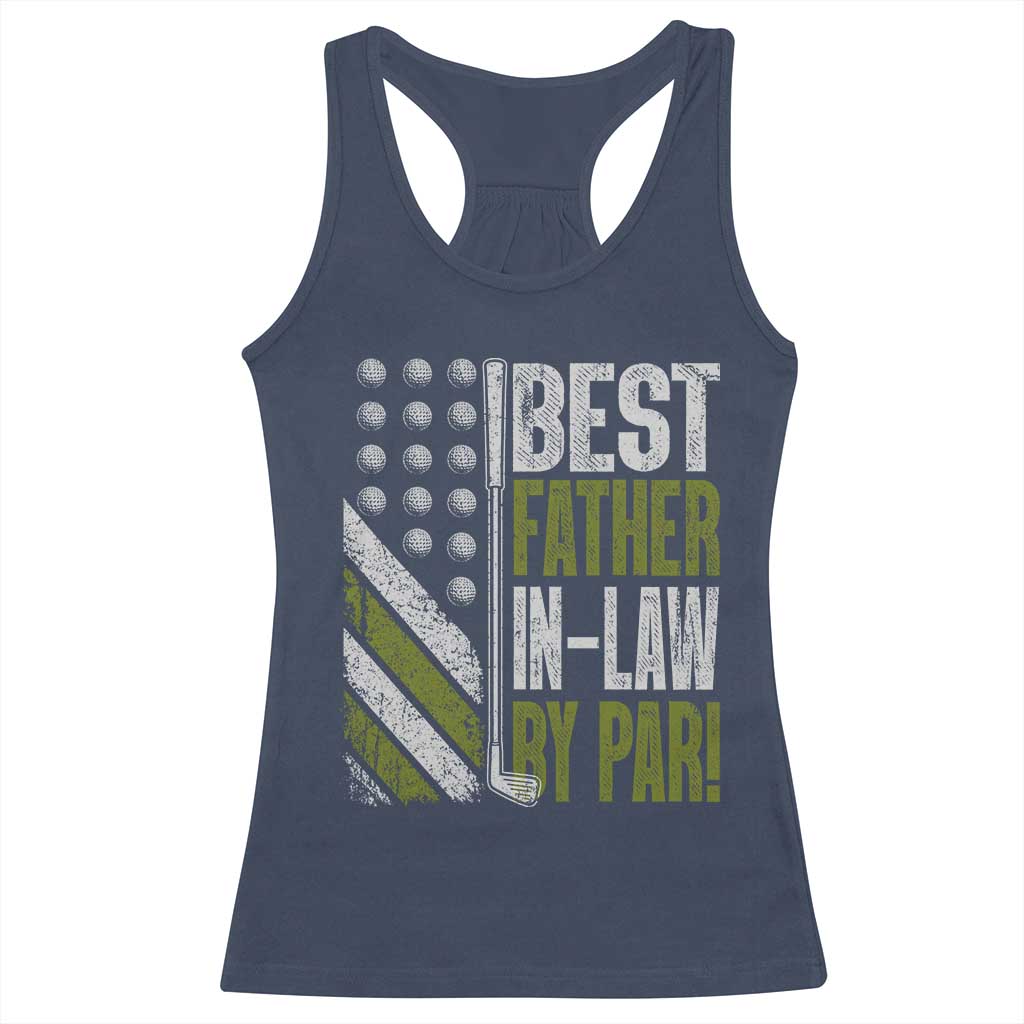 Father In Law Golf Racerback Tank Top Best FIL By Par Fathers Day Gift for Golfers TS10 Navy Print Your Wear