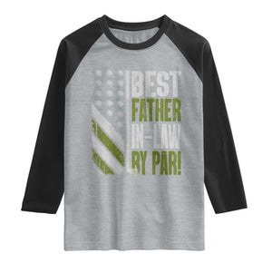 Father In Law Golf Raglan Shirt Best FIL By Par Fathers Day Gift for Golfers TS10 Heather Gray Black Print Your Wear