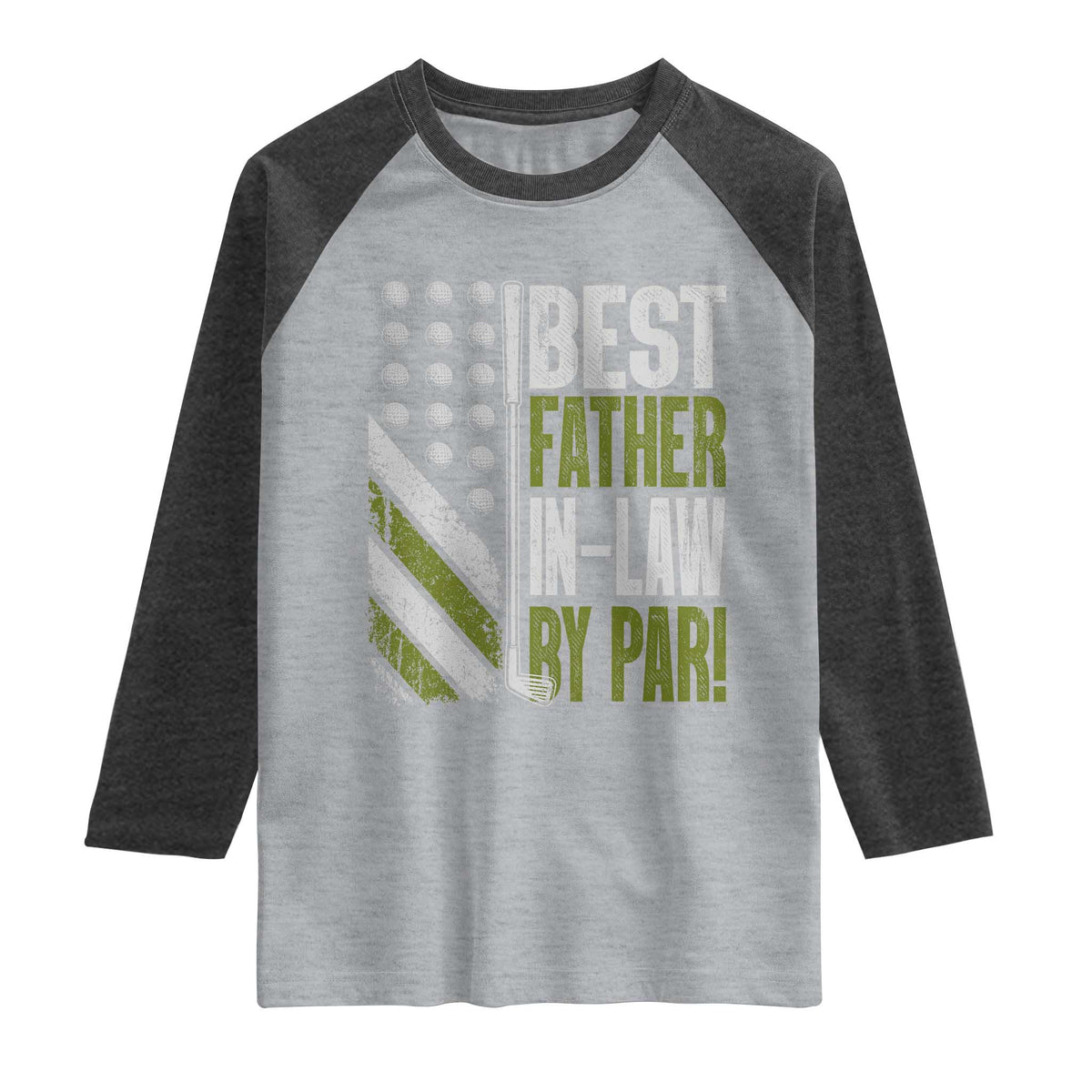 Father In Law Golf Raglan Shirt Best FIL By Par Fathers Day Gift for Golfers TS10 Heather Gray Heather Charcoal Print Your Wear