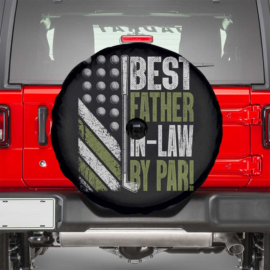 Father In Law Golf Spare Tire Cover Best FIL By Par Fathers Day Gift for Golfers TS10 Black Print Your Wear
