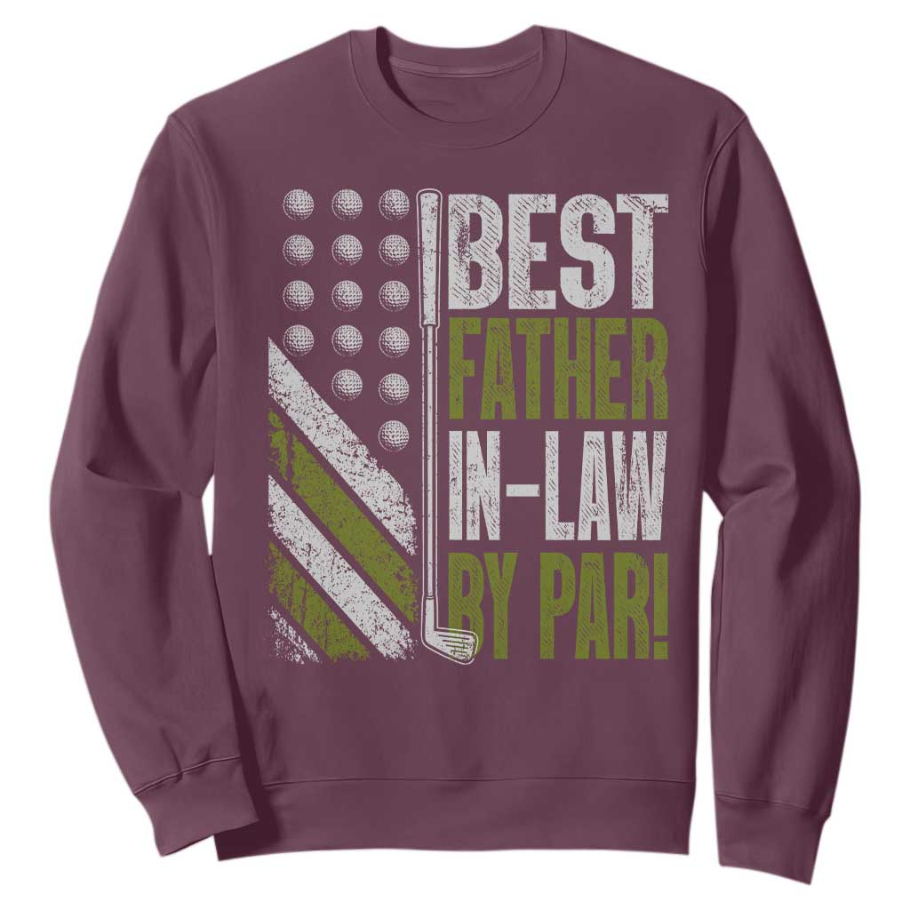 Father In Law Golf Sweatshirt Best FIL By Par Fathers Day Gift for Golfers TS10 Maroon Print Your Wear