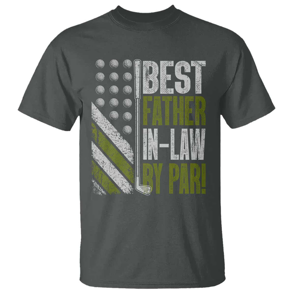 Father In Law Golf T Shirt Best FIL By Par Fathers Day Gift for Golfers TS10 Dark Heather Print Your Wear