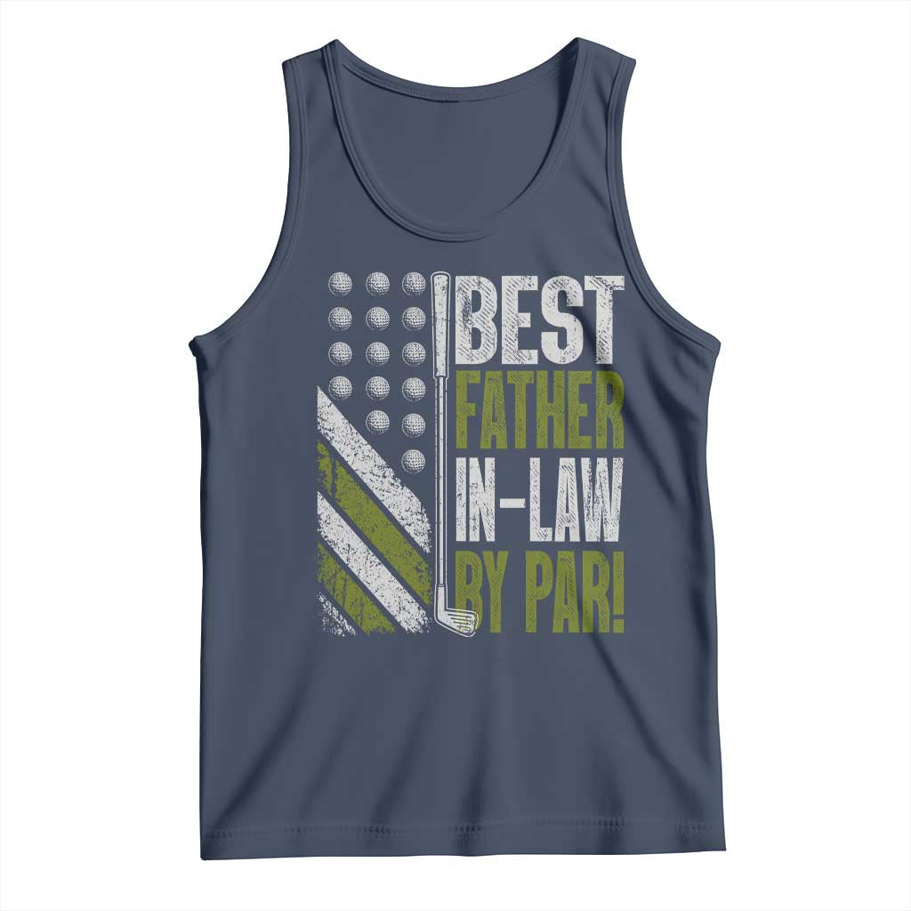 Father In Law Golf Tank Top Best FIL By Par Fathers Day Gift for Golfers TS10 Navy Print Your Wear