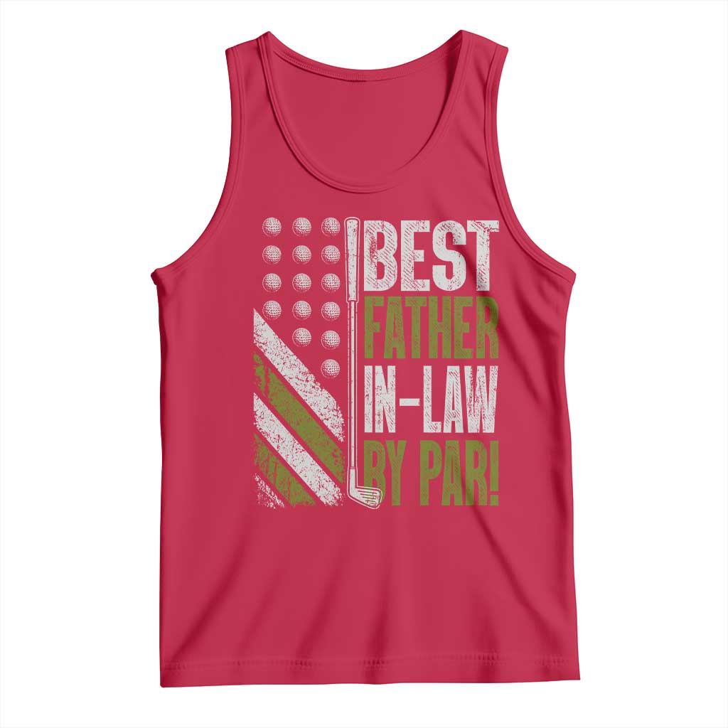 Father In Law Golf Tank Top Best FIL By Par Fathers Day Gift for Golfers TS10 Red Print Your Wear