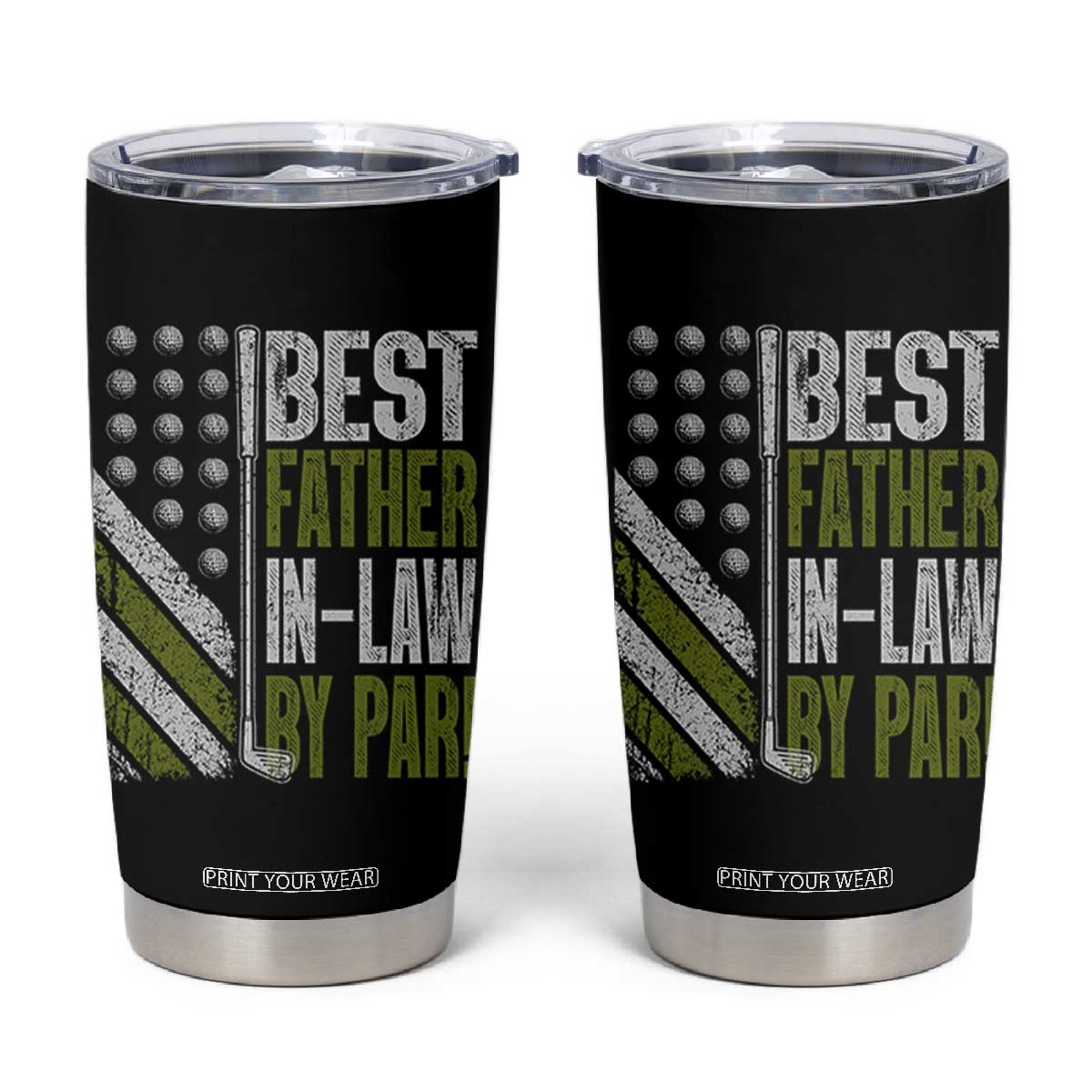 Father In Law Golf Tumbler Cup Best FIL By Par Fathers Day Gift for Golfers TS10 Black Print Your Wear