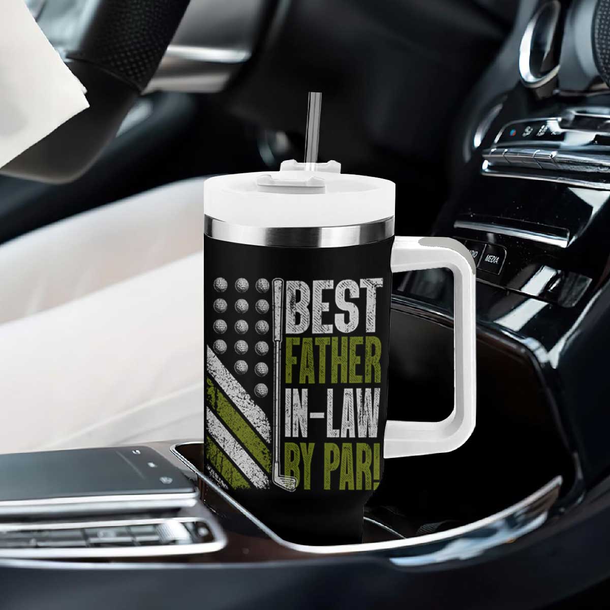 Father In Law Golf Tumbler With Handle Best FIL By Par Fathers Day Gift for Golfers TS10 Print Your Wear