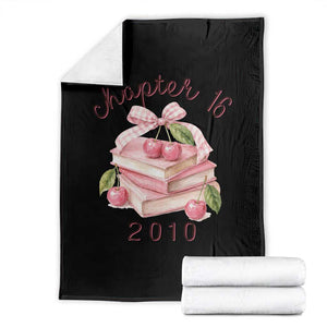 Sweet Chapter 16 Birthday Throw Blanket Cherry Books 16th Birthday Gifts For Her Book Lover