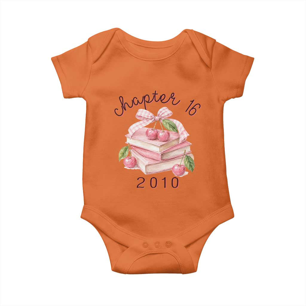 Sweet Chapter 16 Birthday Baby Onesie Cherry Books 16th Birthday Gifts For Her Book Lover