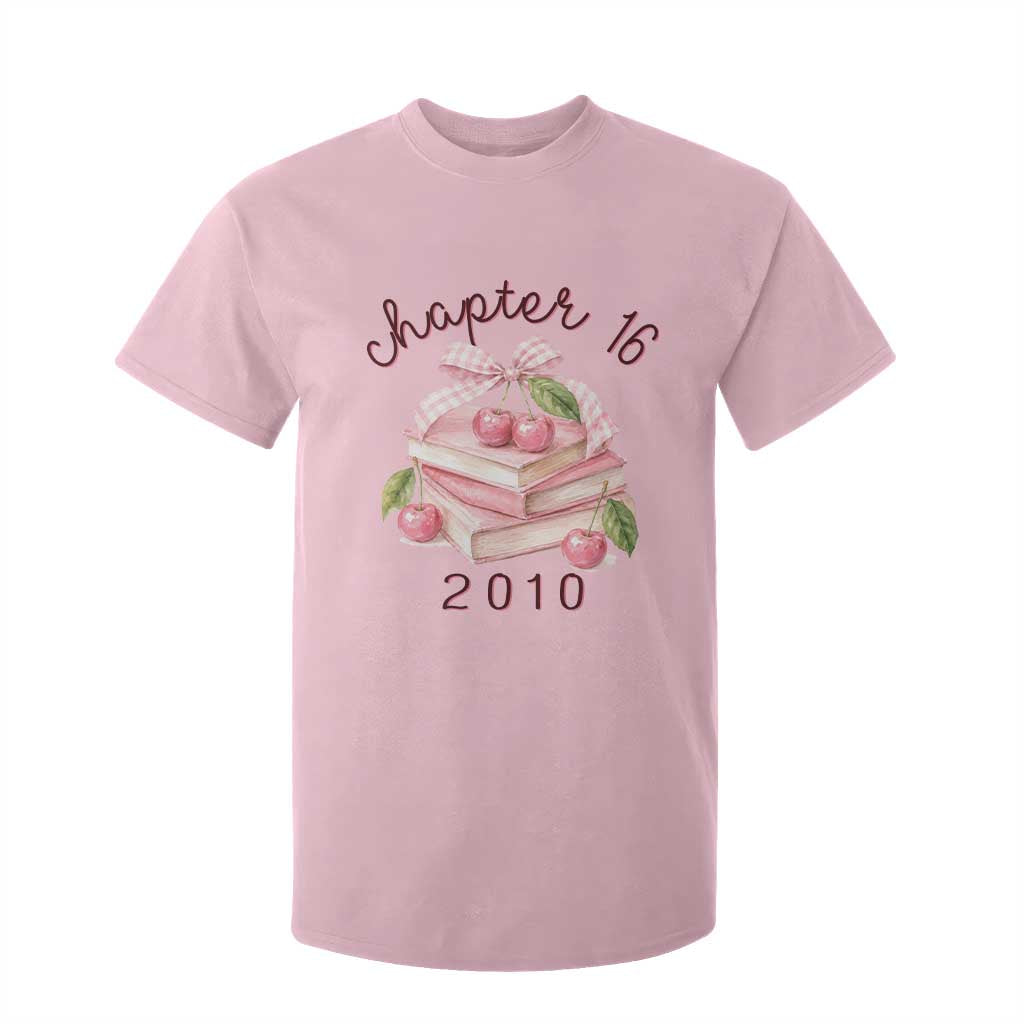 Sweet Chapter 16 Birthday T Shirt For Kid Cherry Books 16th Birthday Gifts For Her Book Lover