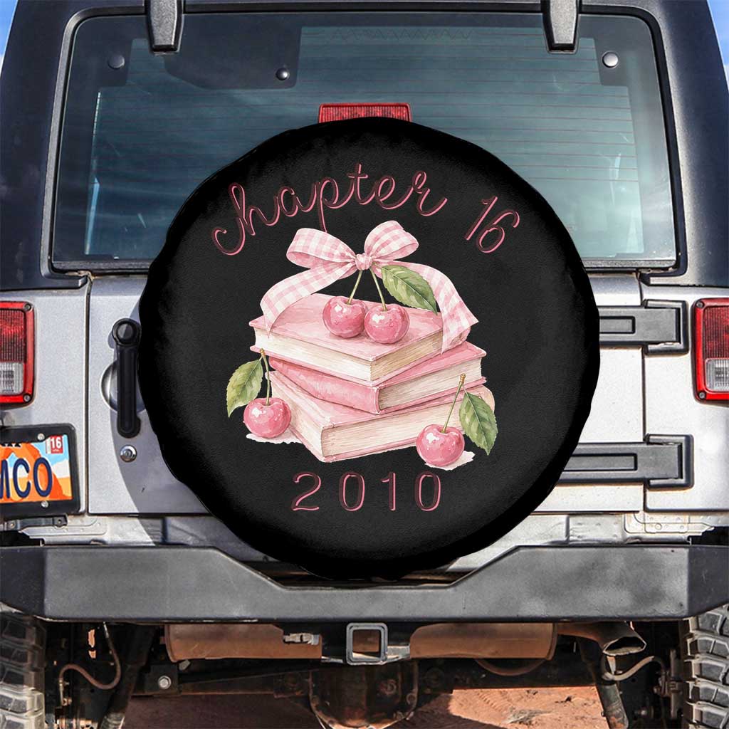 Sweet Chapter 16 Birthday Spare Tire Cover Cherry Books 16th Birthday Gifts For Her Book Lover