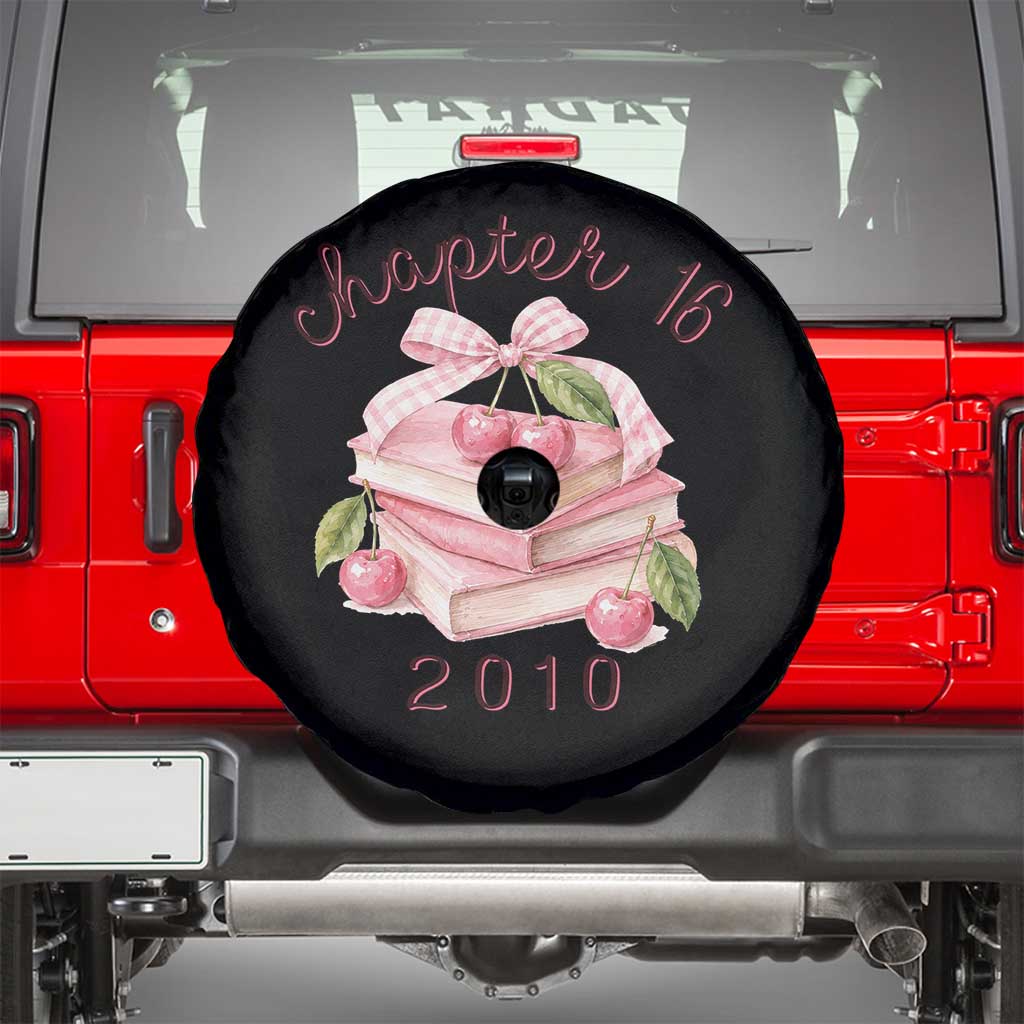 Sweet Chapter 16 Birthday Spare Tire Cover Cherry Books 16th Birthday Gifts For Her Book Lover