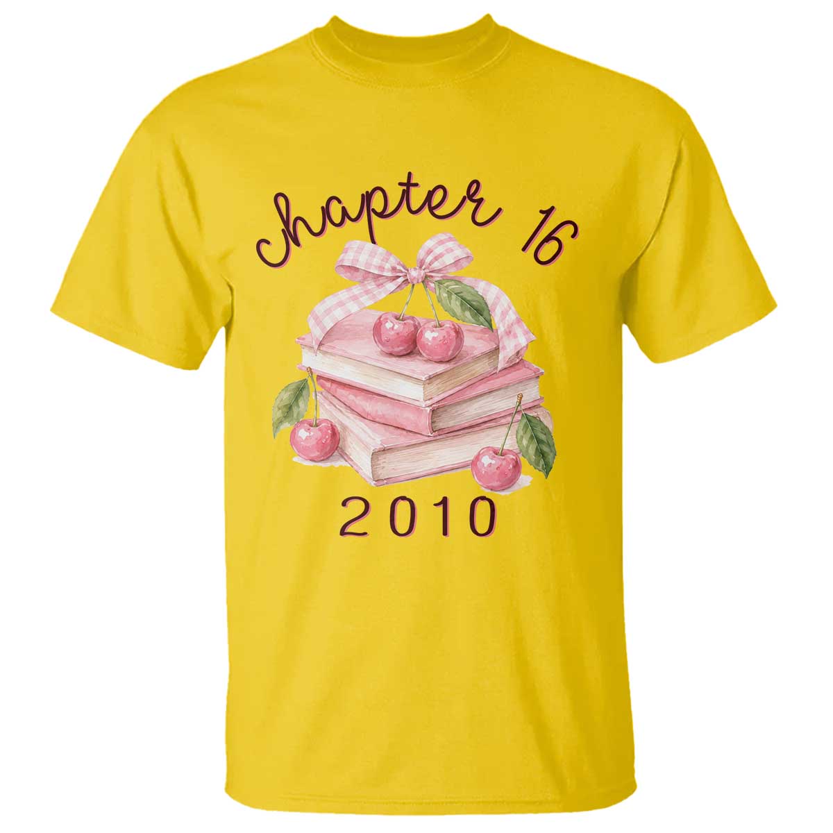 Sweet Chapter 16 Birthday T Shirt Cherry Books 16th Birthday Gifts For Her Book Lover