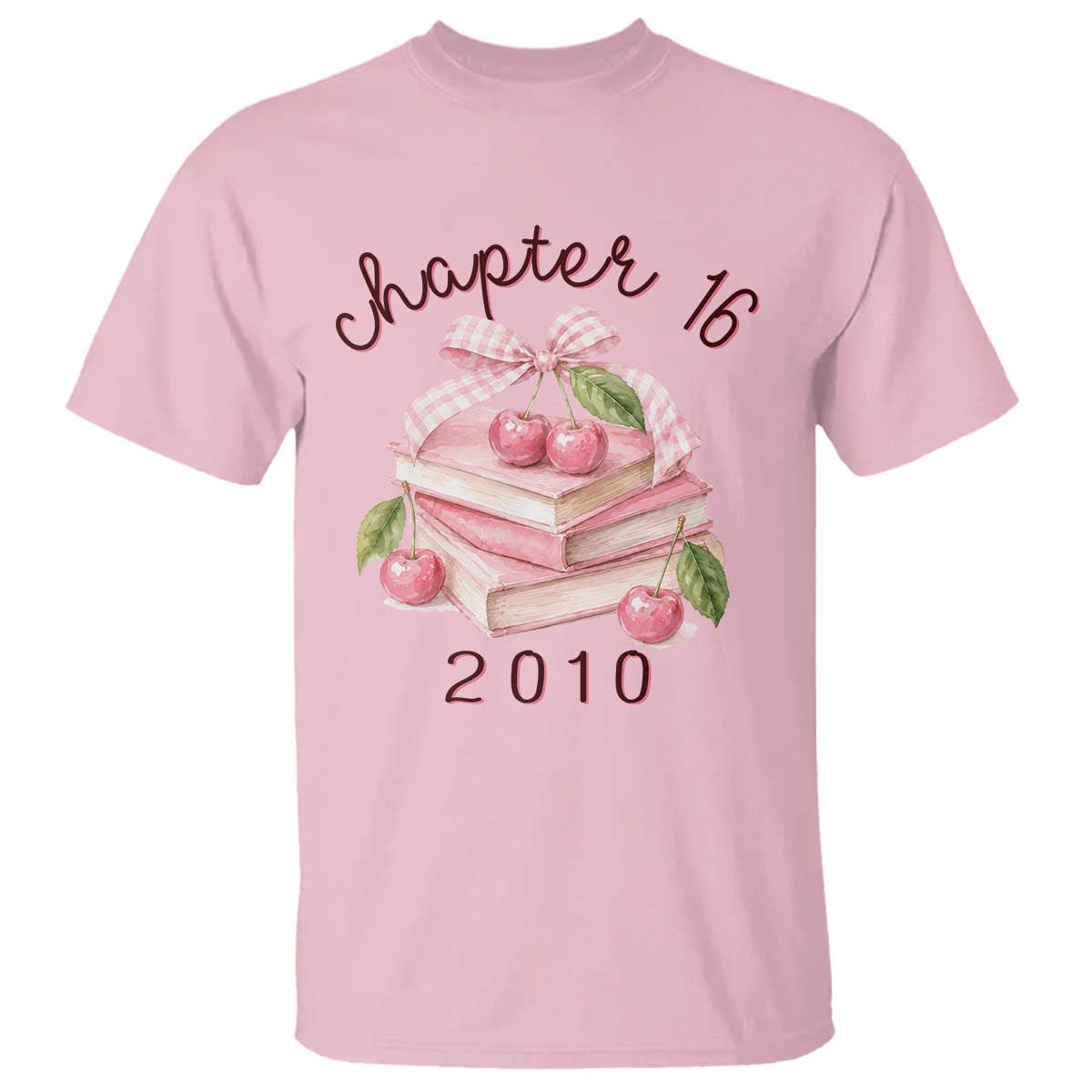 Sweet Chapter 16 Birthday T Shirt Cherry Books 16th Birthday Gifts For Her Book Lover