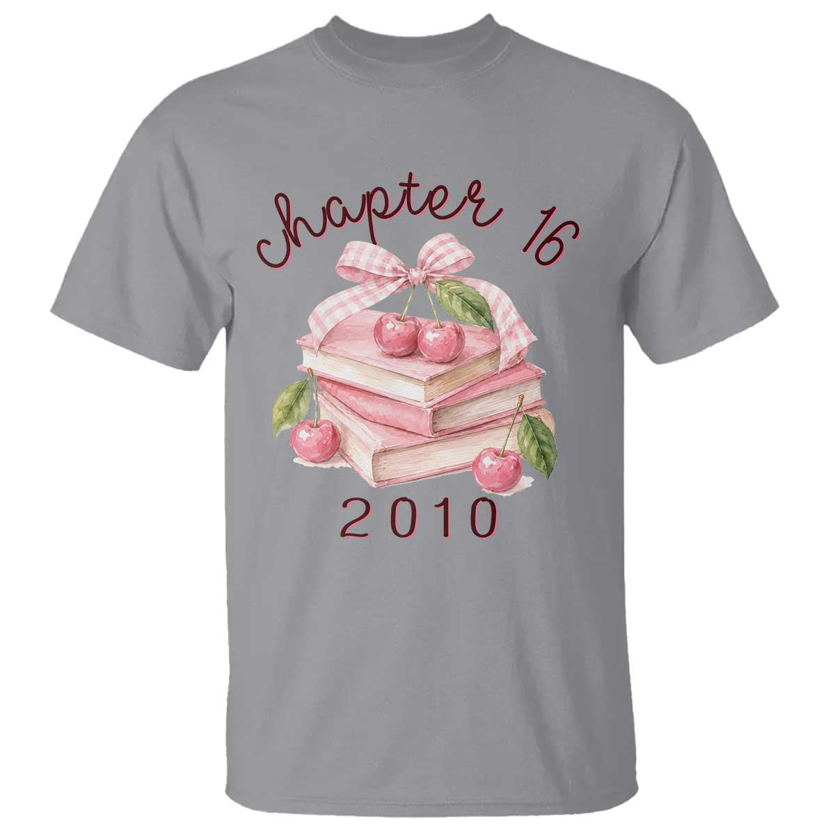 Sweet Chapter 16 Birthday T Shirt Cherry Books 16th Birthday Gifts For Her Book Lover