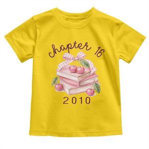 Sweet Chapter 16 Birthday Toddler T Shirt Cherry Books 16th Birthday Gifts For Her Book Lover