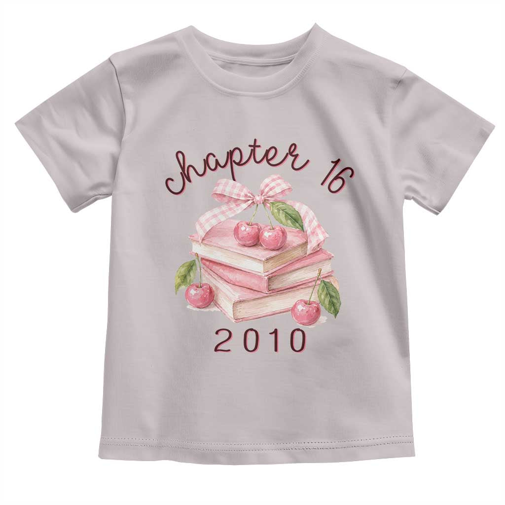 Sweet Chapter 16 Birthday Toddler T Shirt Cherry Books 16th Birthday Gifts For Her Book Lover