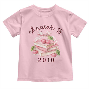 Sweet Chapter 16 Birthday Toddler T Shirt Cherry Books 16th Birthday Gifts For Her Book Lover
