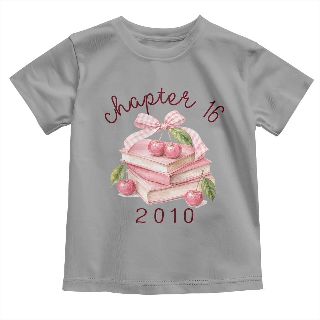 Sweet Chapter 16 Birthday Toddler T Shirt Cherry Books 16th Birthday Gifts For Her Book Lover