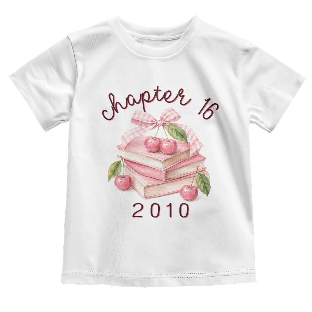 Sweet Chapter 16 Birthday Toddler T Shirt Cherry Books 16th Birthday Gifts For Her Book Lover