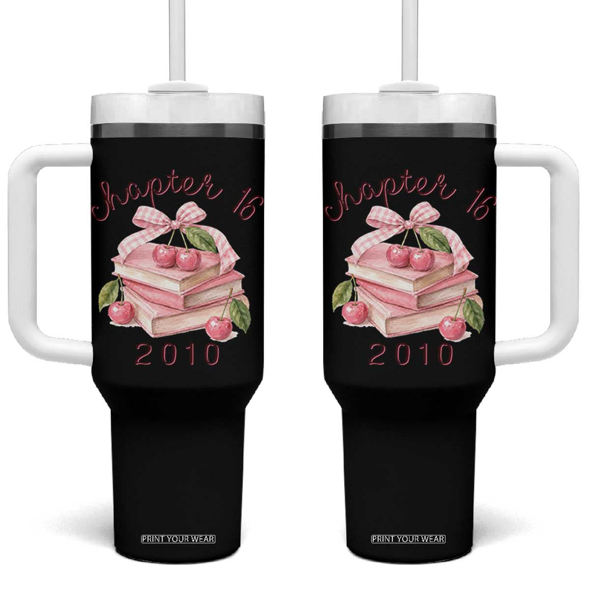 Sweet Chapter 16 Birthday Tumbler With Handle Cherry Books 16th Birthday Gifts For Her Book Lover