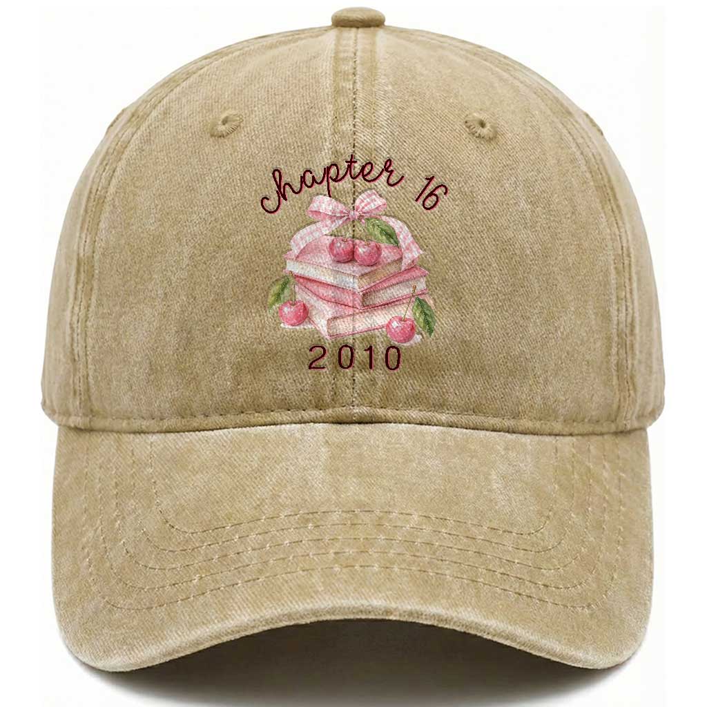 Sweet Chapter 16 Birthday Washed Cotton Baseball Cap Cherry Books 16th Birthday Gifts For Her Book Lover