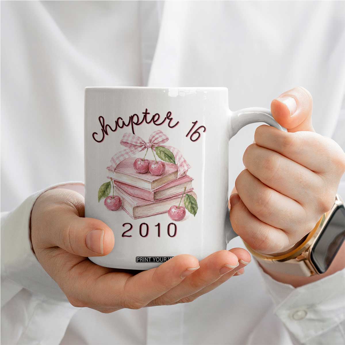 Sweet Chapter 16 Birthday Coffee Mug Cherry Books 16th Birthday Gifts For Her Book Lover