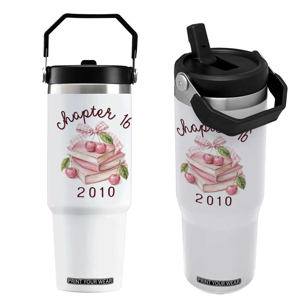 Sweet Chapter 16 Birthday Flip Straw Tumbler Cherry Books 16th Birthday Gifts For Her Book Lover