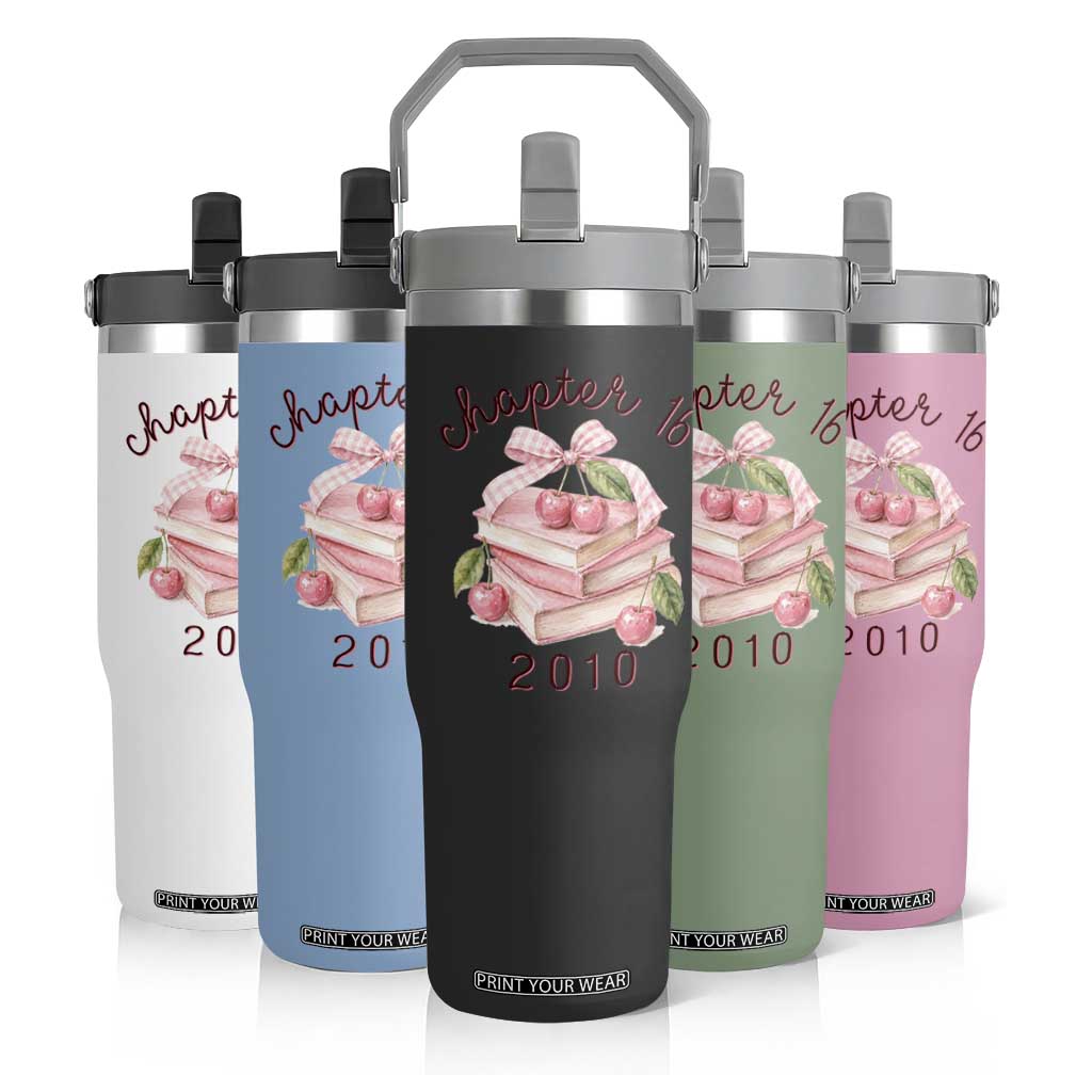 Sweet Chapter 16 Birthday Flip Straw Tumbler Cherry Books 16th Birthday Gifts For Her Book Lover