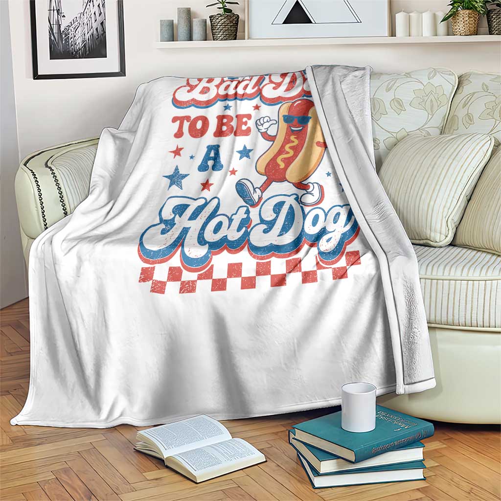 Bad Day To Be A Hot Dog Throw Blanket Hotdog Lover Wiener 4th Of July TS10 Print Your Wear