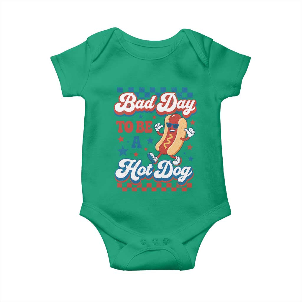 Bad Day To Be A Hot Dog Baby Onesie Hotdog Lover Wiener 4th Of July TS10 Irish Green Print Your Wear