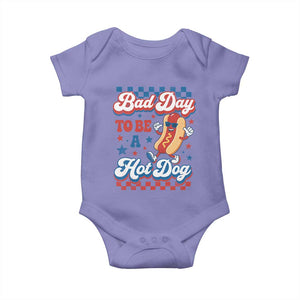 Bad Day To Be A Hot Dog Baby Onesie Hotdog Lover Wiener 4th Of July TS10 Violet Print Your Wear
