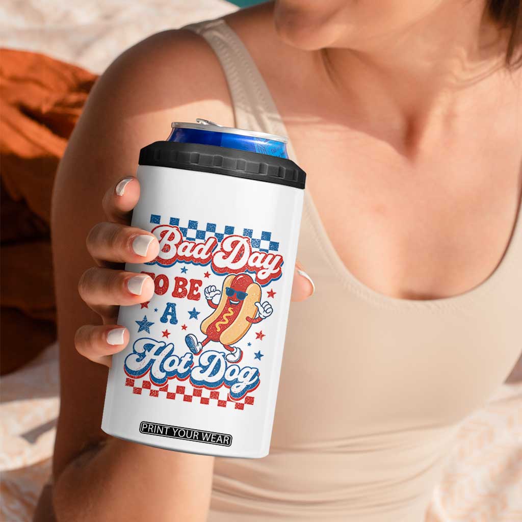 Bad Day To Be A Hot Dog 4 in 1 Can Cooler Tumbler Hotdog Lover Wiener 4th Of July TS10 Print Your Wear