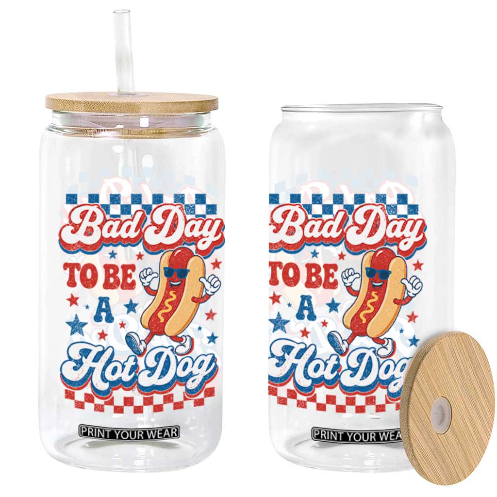 Bad Day To Be A Hot Dog Glass Can Hotdog Lover Wiener 4th Of July TS10 Print Your Wear