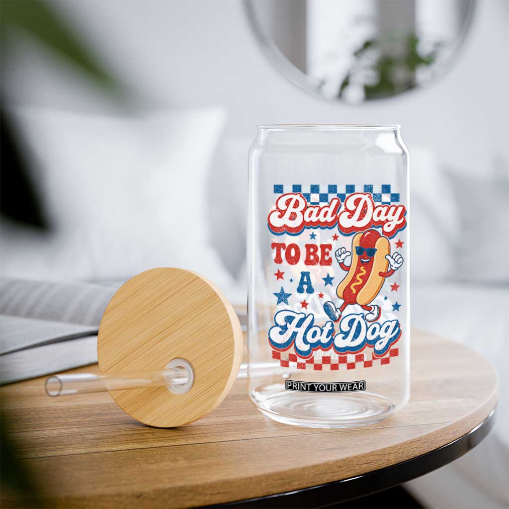Bad Day To Be A Hot Dog Glass Can Hotdog Lover Wiener 4th Of July TS10 Print Your Wear