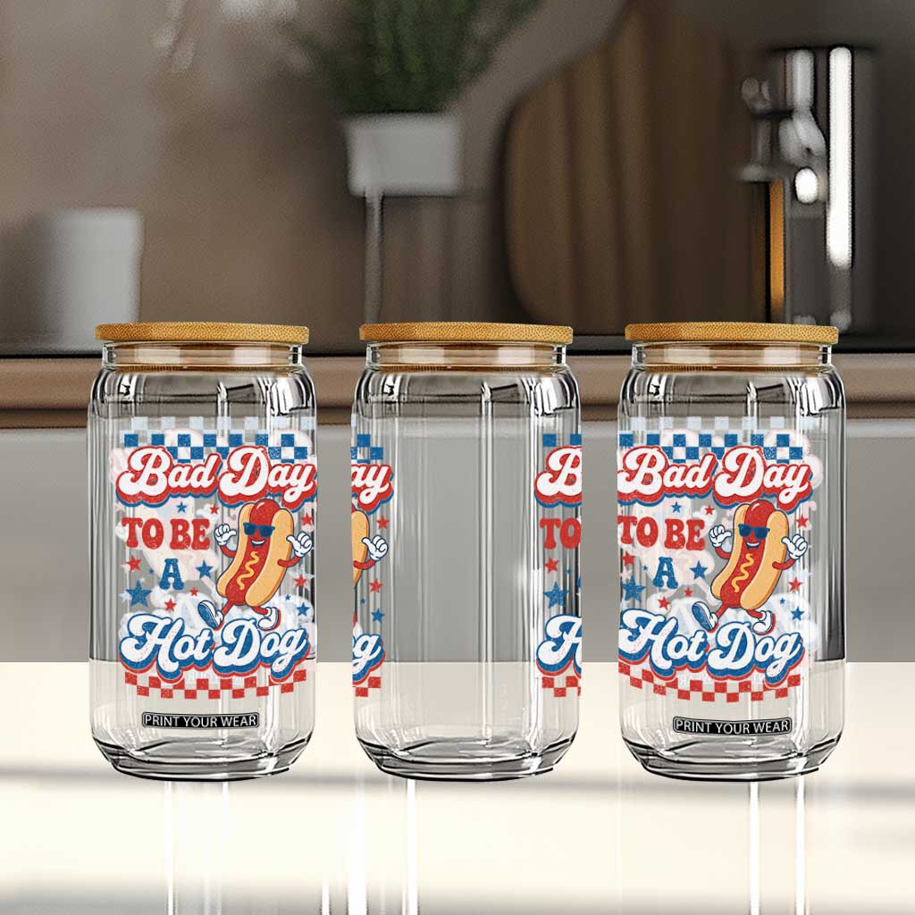Bad Day To Be A Hot Dog Glass Can Hotdog Lover Wiener 4th Of July TS10 Print Your Wear